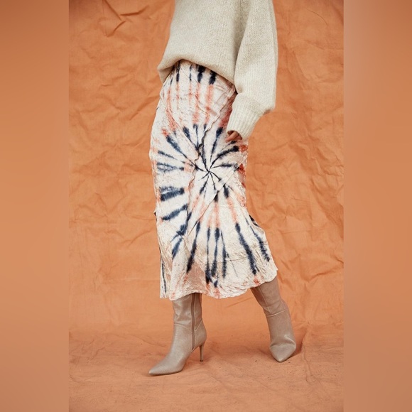 New | Free People Serious Swagger Festival Midi Tie Dye Skirt | XS - Picture 2 of 6